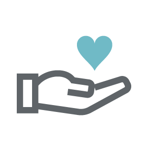 Illustration of a caring volunteer hand